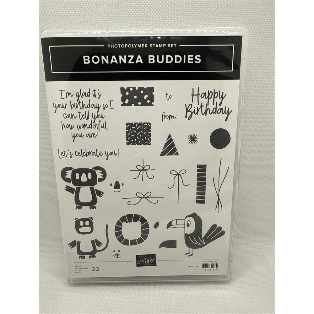 Stampin' Up Bonanza Buddies Party Animals 22 Stamps & 10 Dies 2020 Rerired
